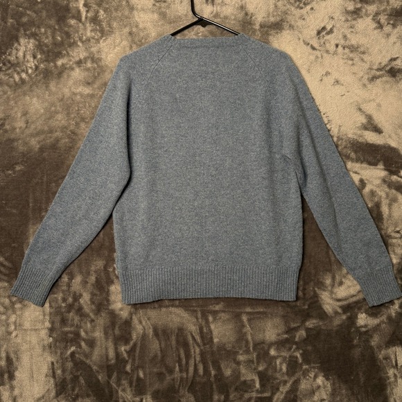 J.Crew Premium Lambswool Sweater Mens M Blue Crewneck Raglan 98323 - Picture 7 of 7